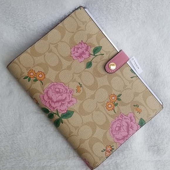 Coach | Other | Coach Notebook In Signature Canvas With Prairie Rose ...